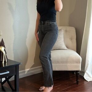 Abercrombie & Fitch Grey The 90’s Ultra High Rise Straight Leg Jeans